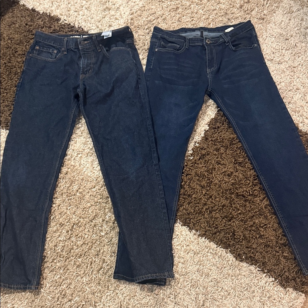 Two Pair Classic Blue Men’s jeans Old Navy  31/32,  SHEIN Size 32